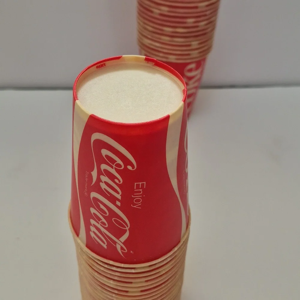 56 Vintage Retro Party Coca-Cola Coke Waxed Paper Cups by Lily 9oz